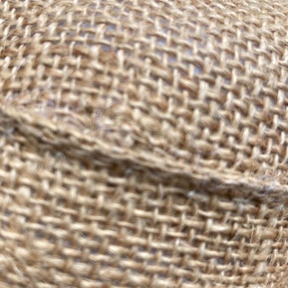 Two natural burlap miniature pillows. 3 inch square. - Picture 3 of 6